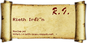 Rieth Irén névjegykártya